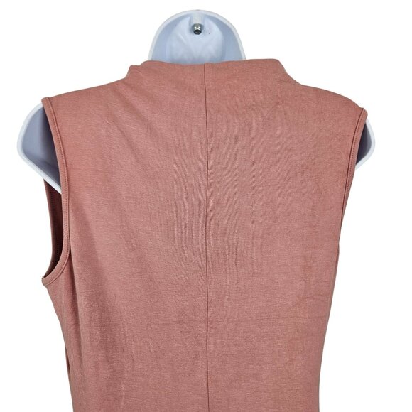 Womens Medium Ruched Bodycon Dress Sleeveless Back Slit Maxi - Picture 8 of 14